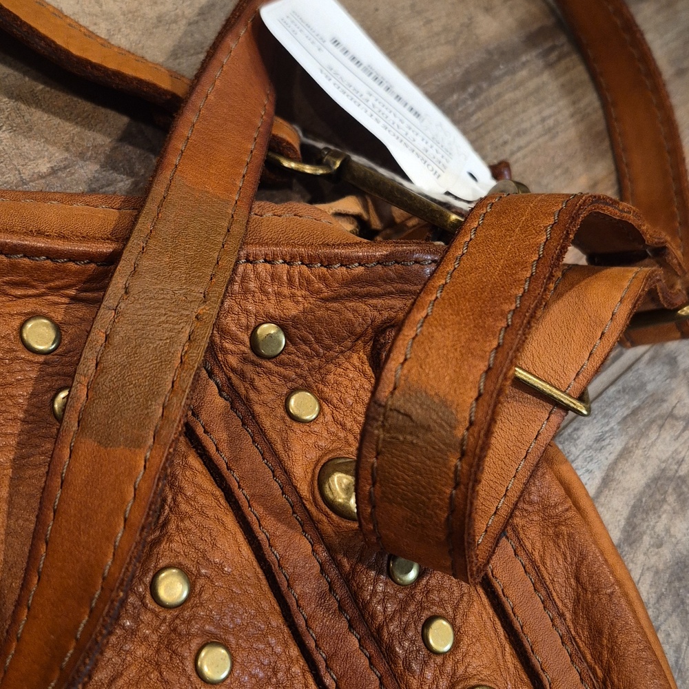 Bohemian Studded Detail Leather Horseshoe Shoulder Crossbody Bag - Picture 16 of 16